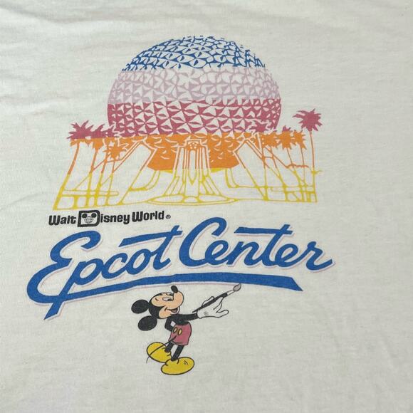 Vintage 80s Walt Disney World Epcot Center Kids Single Stitch T-Shirt - Picture 3 of 6